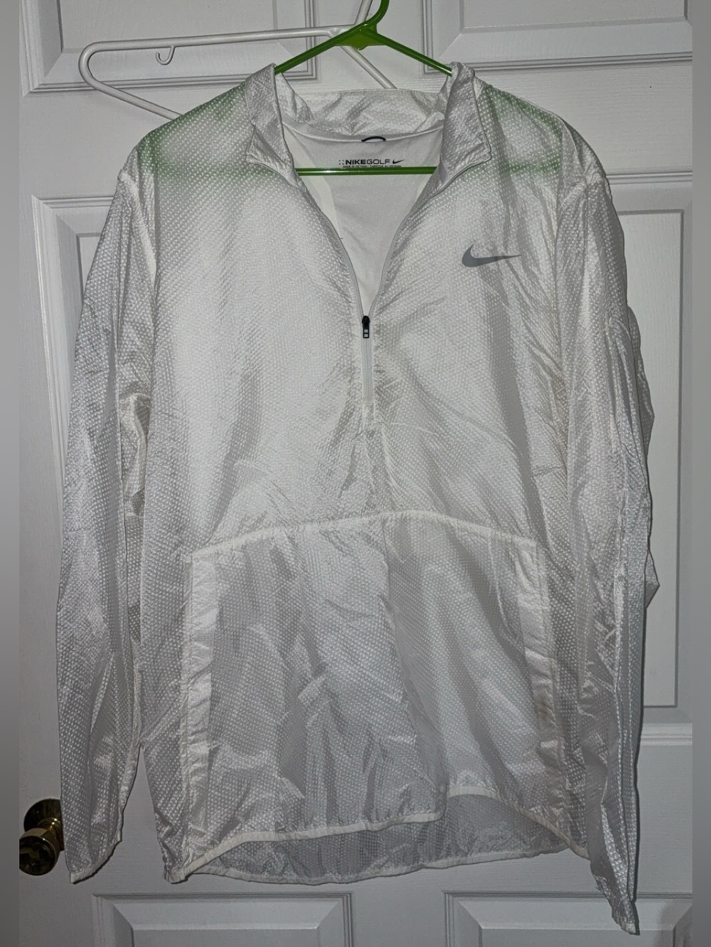 Nike Transparent Lightweight Long Sleeve Windbreaker White Full Zip MENS XLARGE
